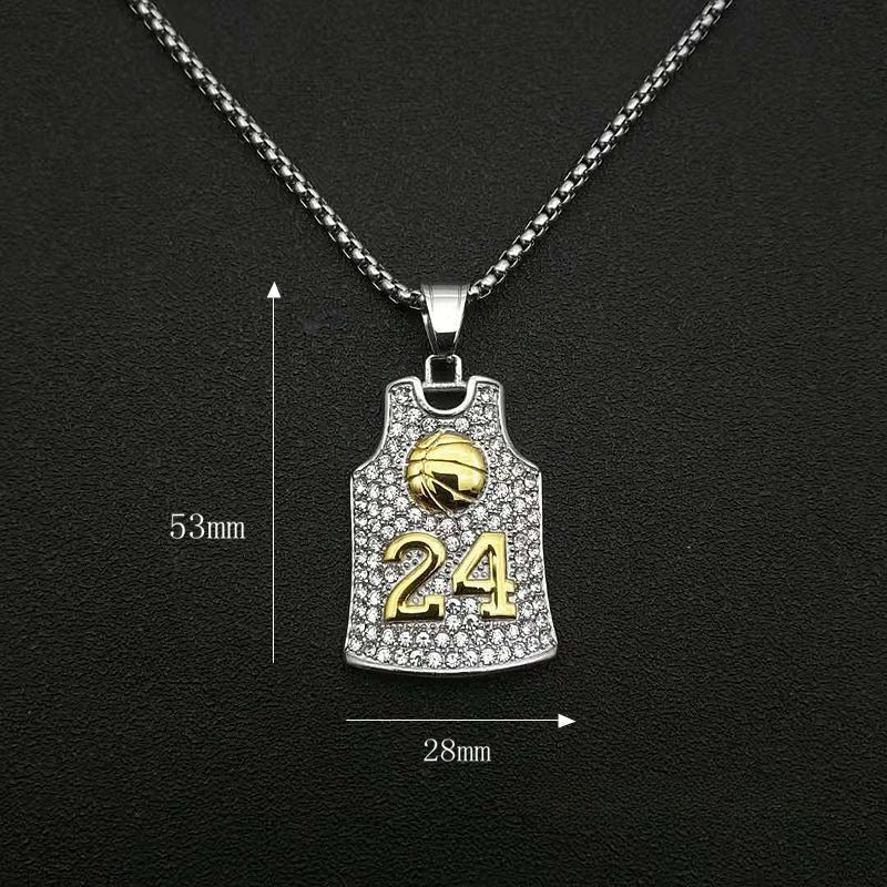 Steel Necklace – Statement Basketball Jersey Pendant