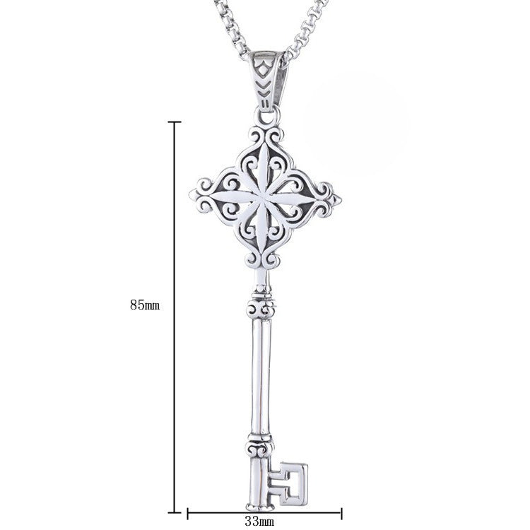 Planderful Titanium Key Pendant Unisex Durable Retro Punk