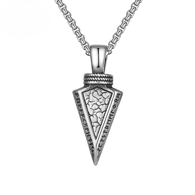 Steel Necklace – Vintage Viking Arrow Pendant