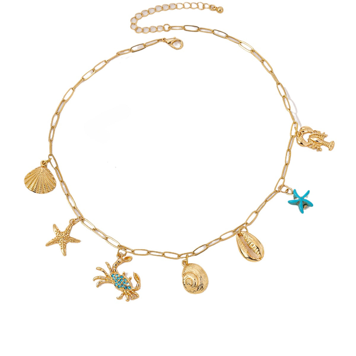 Planderful Vienna Verve Necklace – Beach-Inspired Starfish and Shell Design