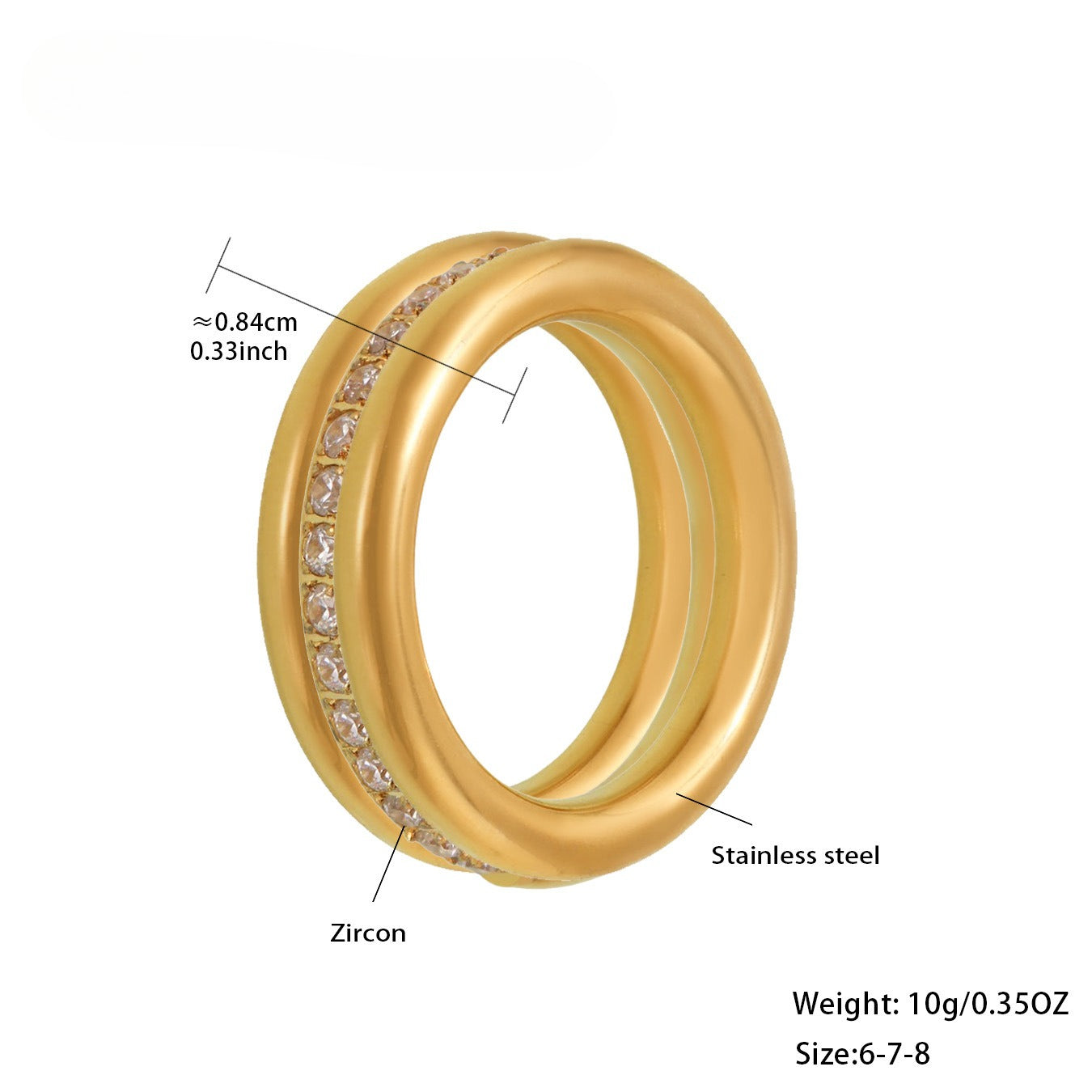 Planderful Zircon Ring Stackable For Everyday Commuters