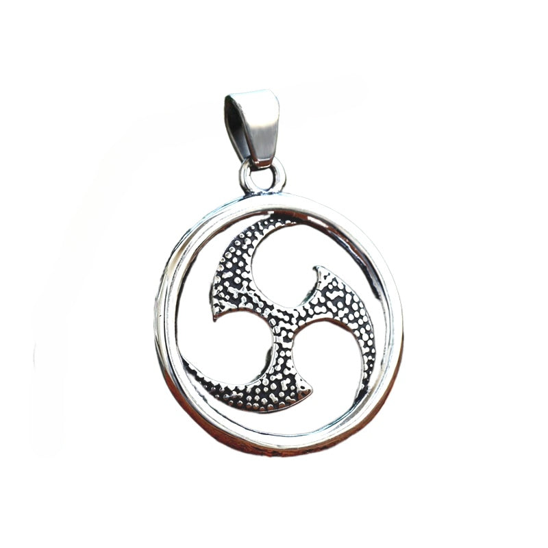 Retro Titanium Steel Windmill Tire Pendant - Trendy Men's Jewelry