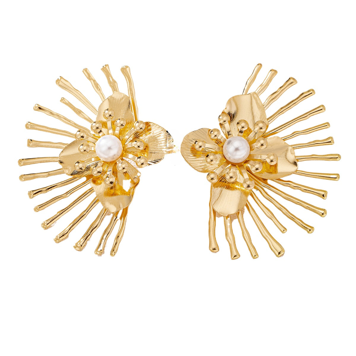 Planderful Vienna Verve Earrings – Elegant Pearl Flower Design for Versatile Occasions