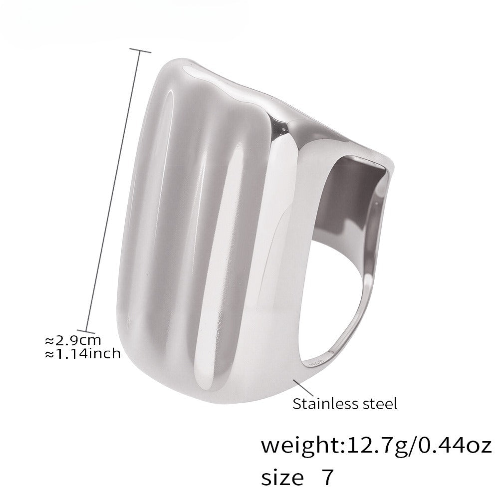 Planderful Geometric Wide Ring 18K Gold Plated Index Finger