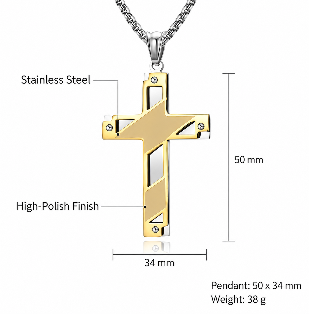 Geometric Cross Pendant Specifications