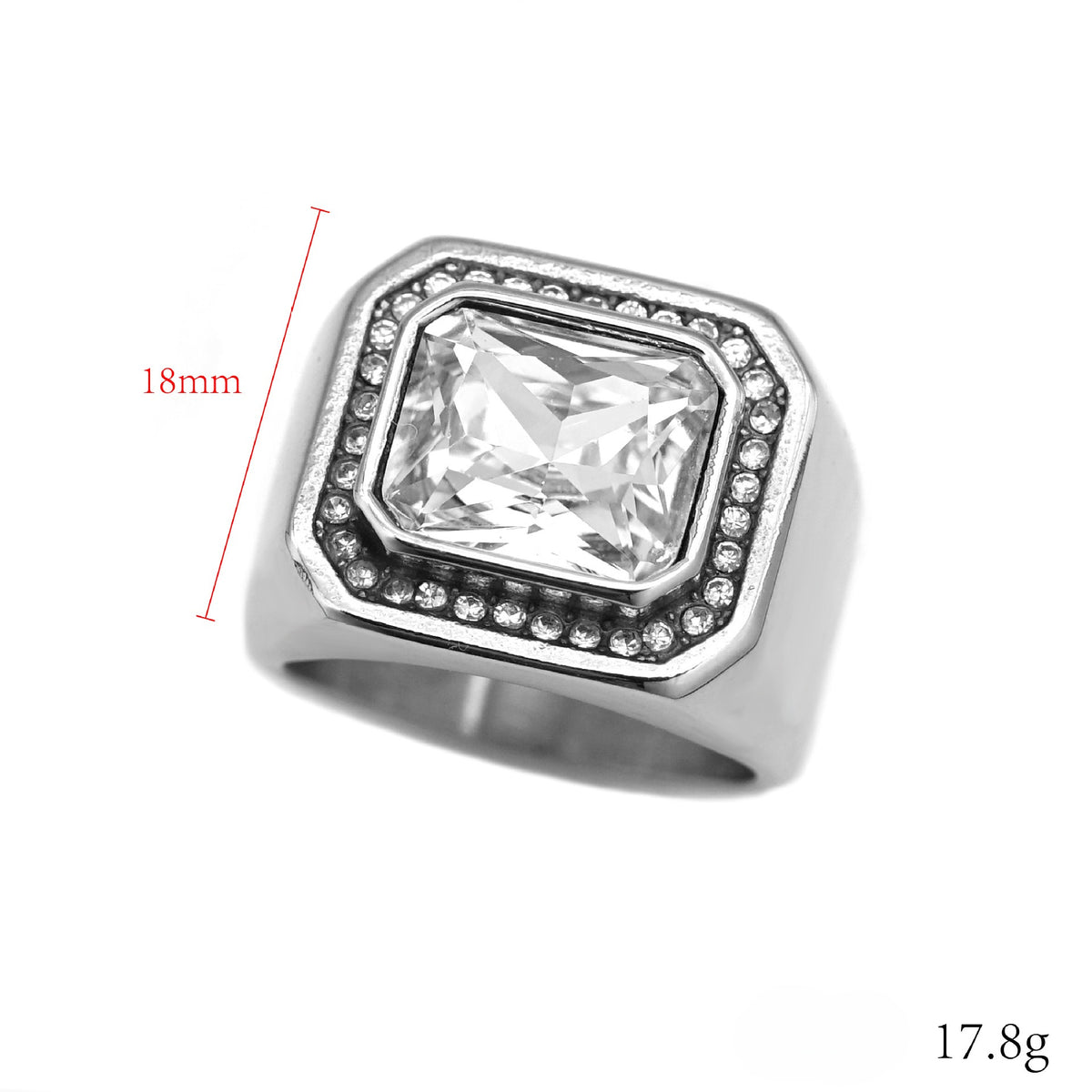 Planderful Personalized Men's Titanium Steel Ring With Zircon Inlay For Everyday Genie Style And Protection
