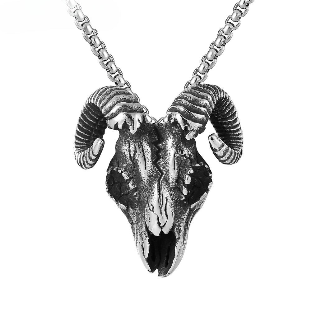 Goat Head Titanium Steel Pendant Necklace