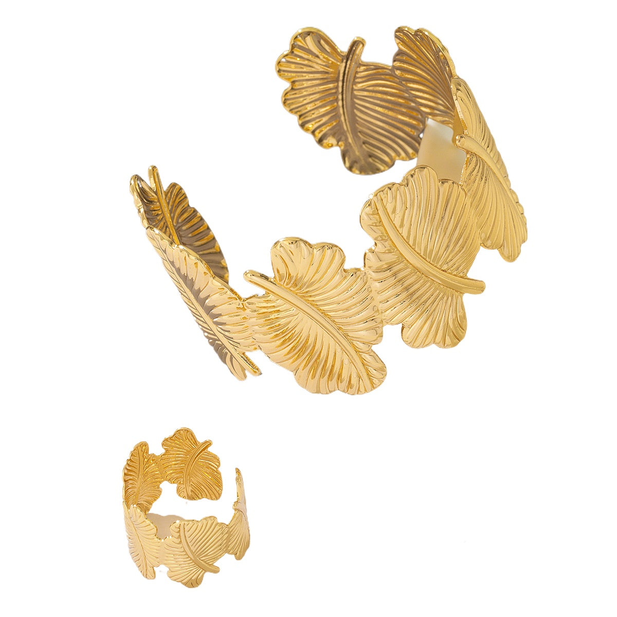 Stylish Metal Leaf Jewelry Set for Women by Planderful