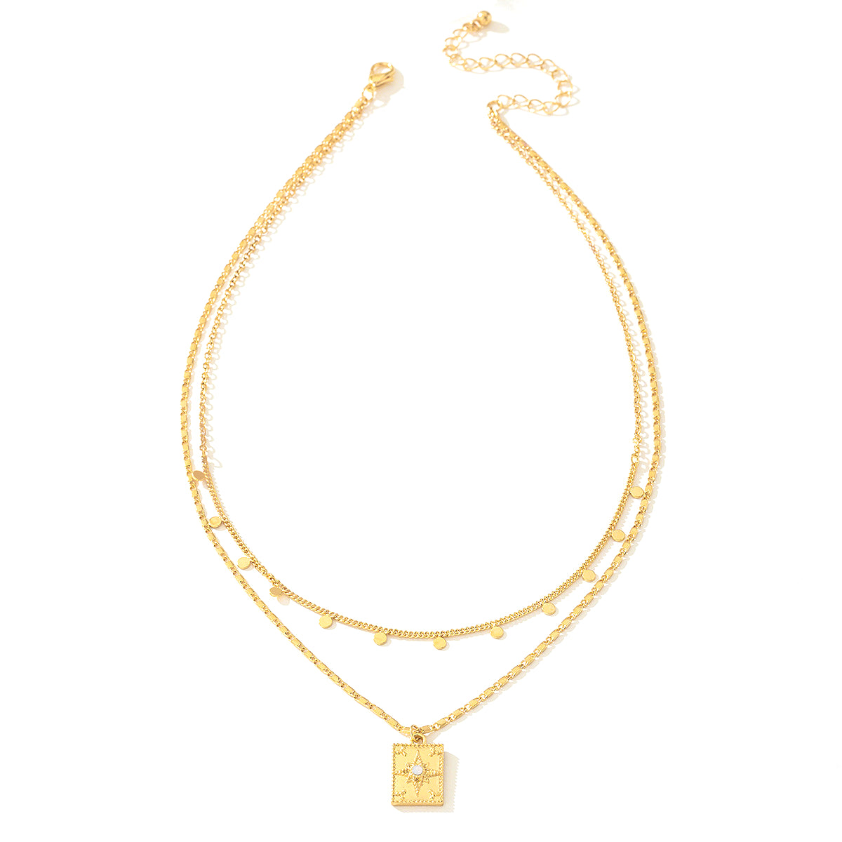 Planderful Vienna Verve Necklace – Elegant Metal Gold Stacked Chain Design