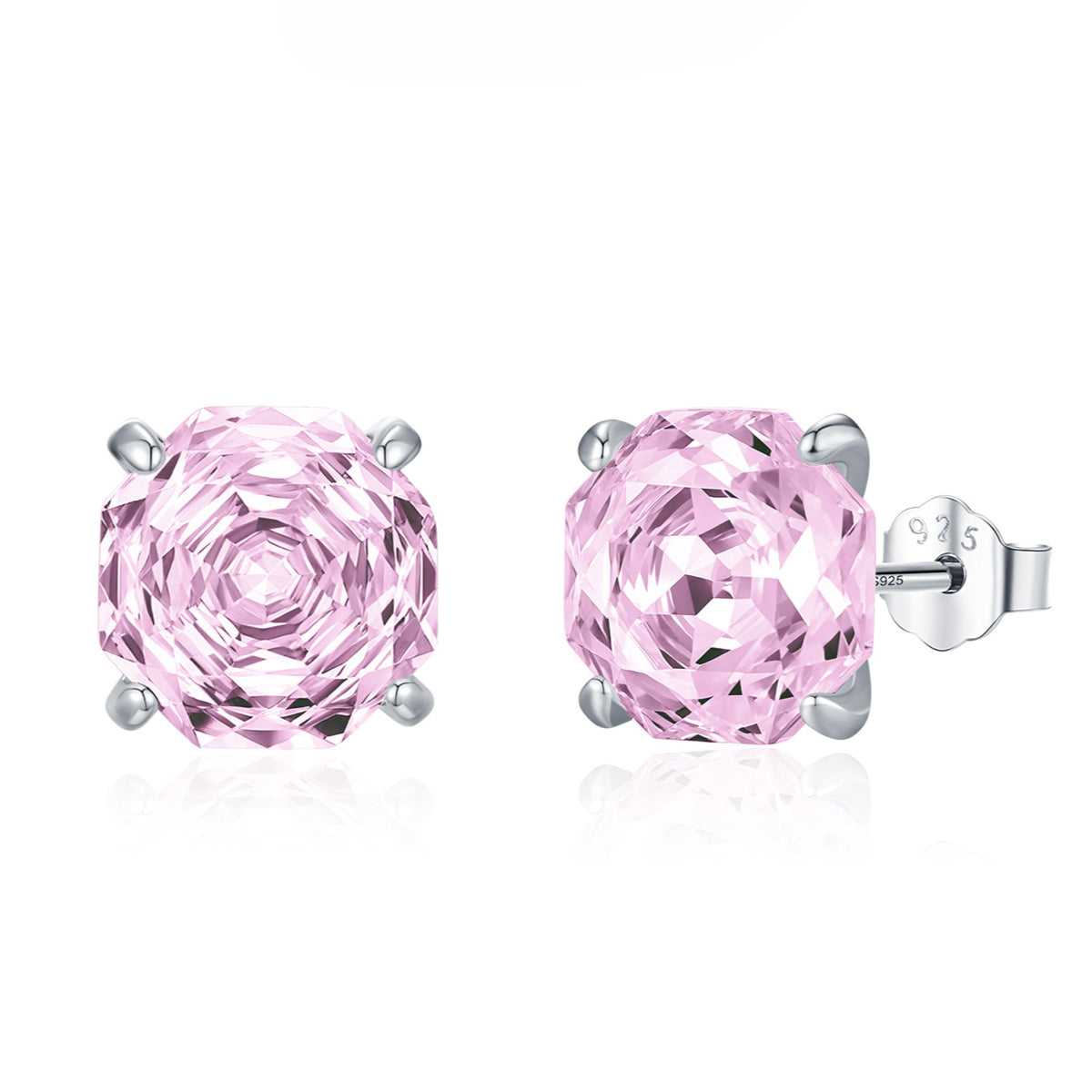 Planderful Everyday Genie Earrings – Elegant Pink Rose Cut Zircon Design