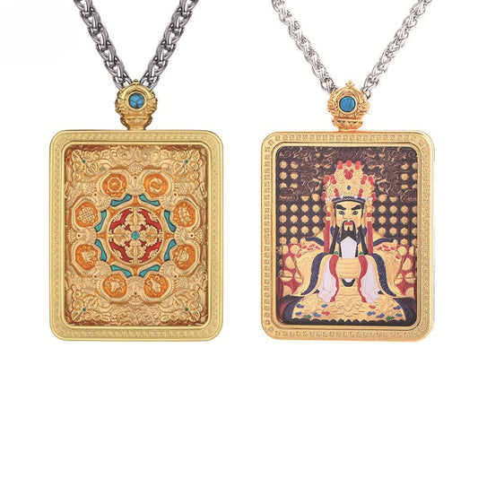Steel Necklace - Elegant Bodhisattva Hand-Painted