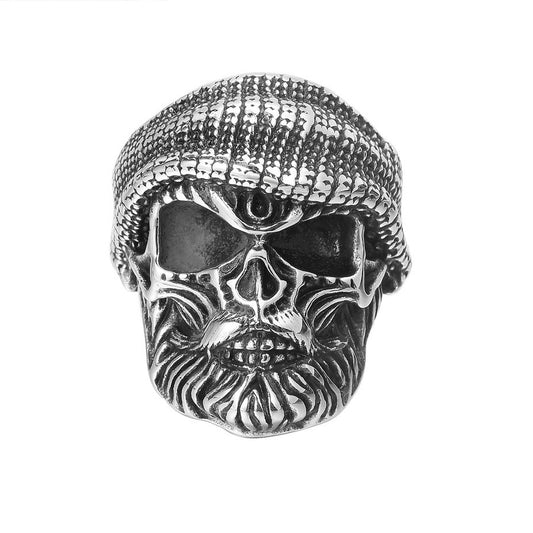 Halloween Hat Skull Titanium Steel Ring for Men