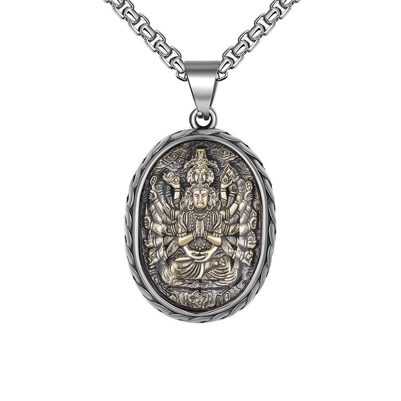 Steel Necklace – Vintage Zodiac Saint Amulet For Men