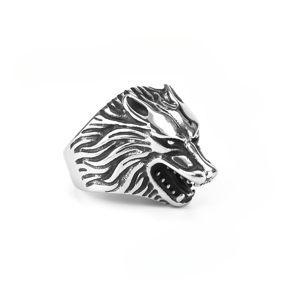 European And American Style Fashion Wolf Head Men's Ring
