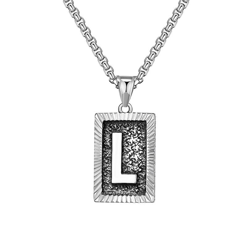 Steel Necklace – Dainty Brand Letter Pendant For Hip Hop Street Style Chain By Planderful