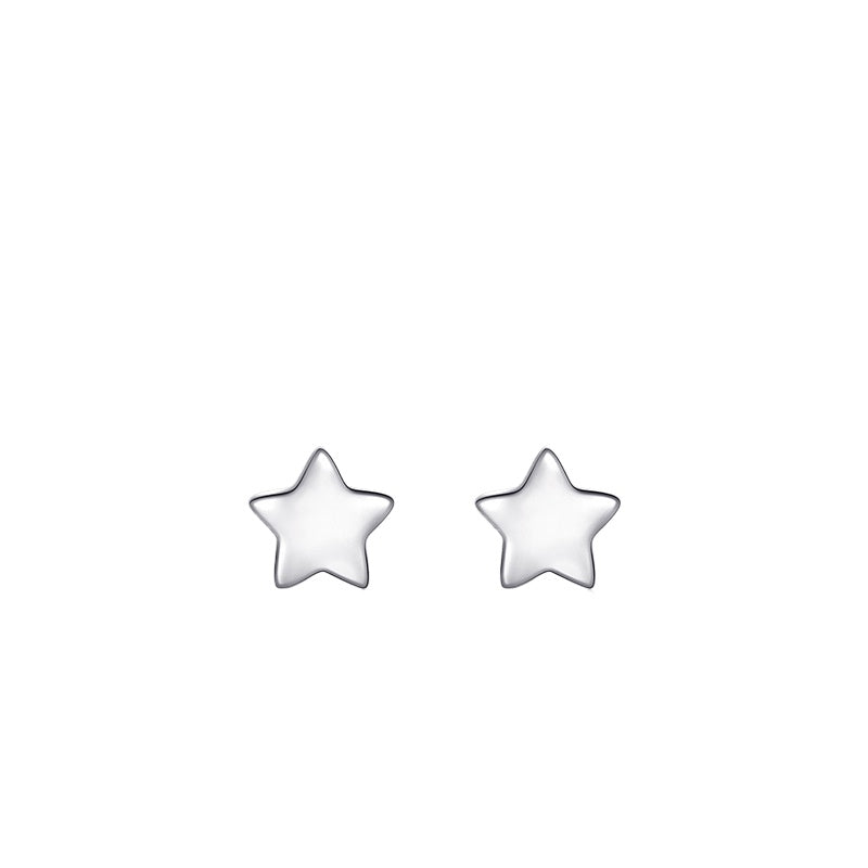 925 Sterling Silver Lightning Heart Star Stud Earrings