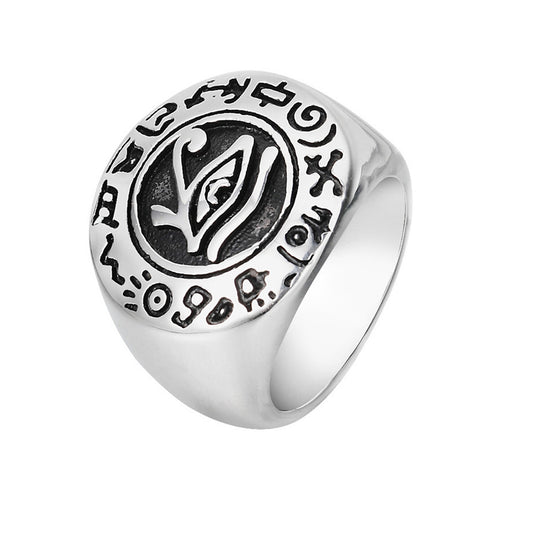 Eye of Horus Retro Titanium Ring for Men