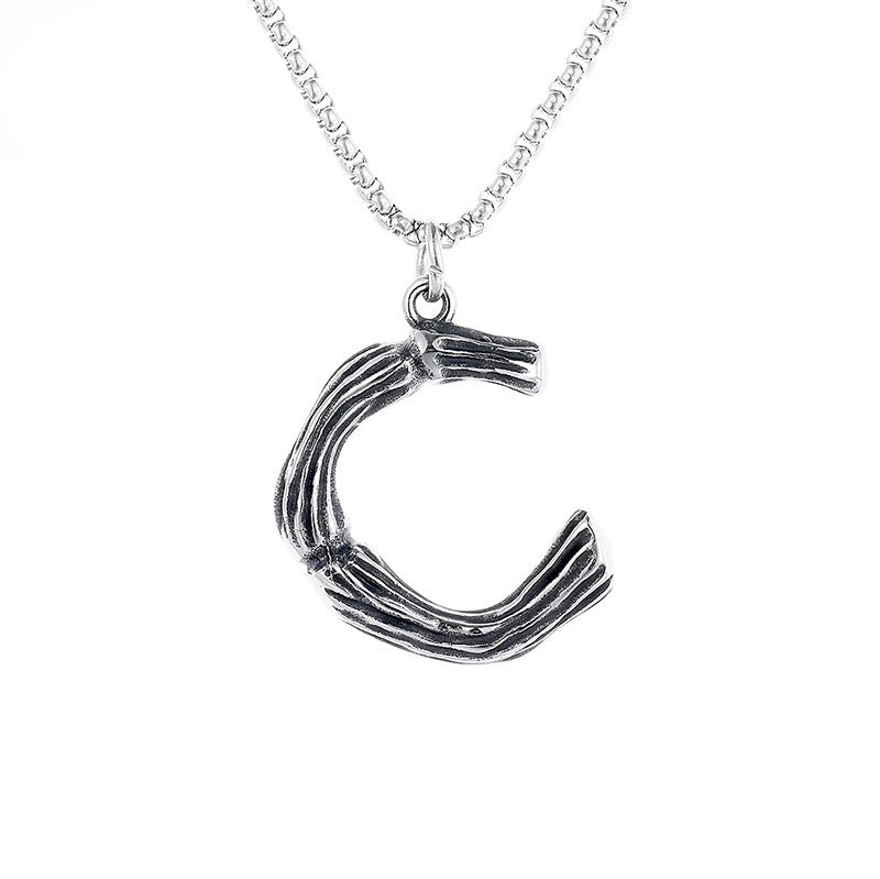 Stainless Steel Necklace – Minimalist 26 Letter Pendant