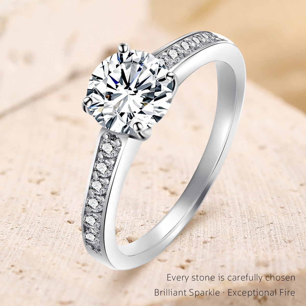 Carat Wedding S925 Sterling Silver Women's Ring