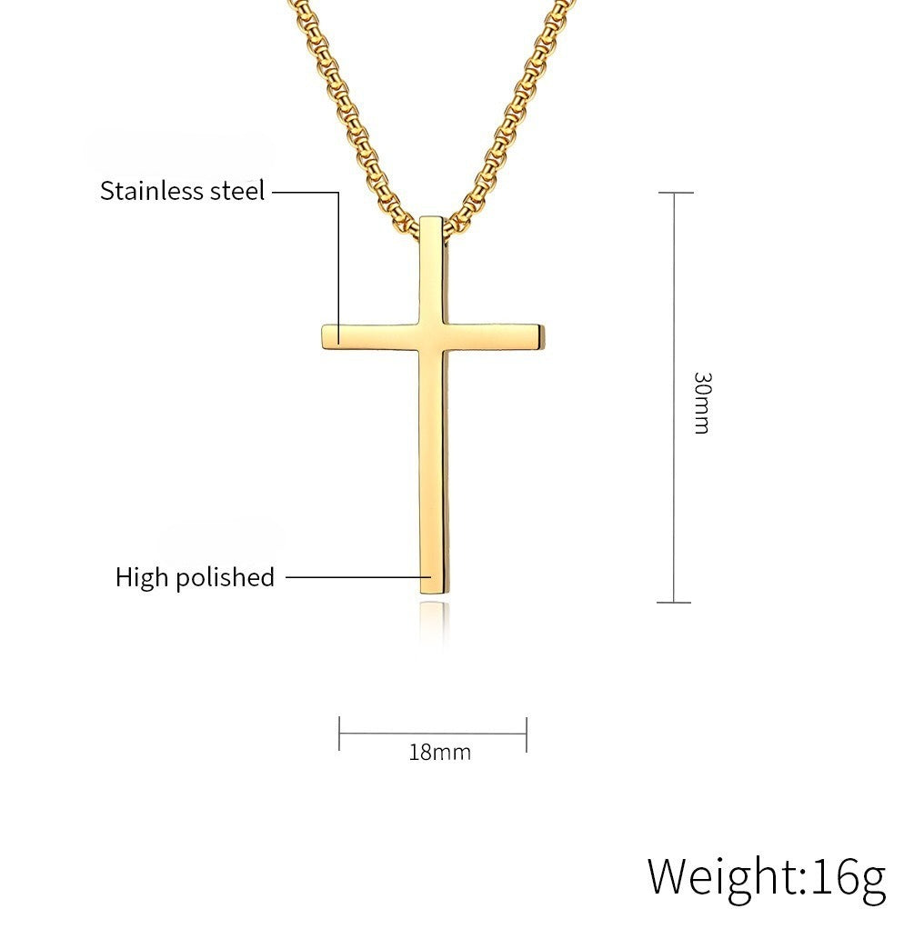Stainless Steel Cross Necklace For Men By Planderful Everyday Genie Collection Personalized Glossy Pendant