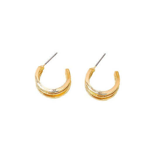 Elegant C-Shaped Metal Earrings with Chic Instagram-inspired Design - Wholesale Ear Accessory