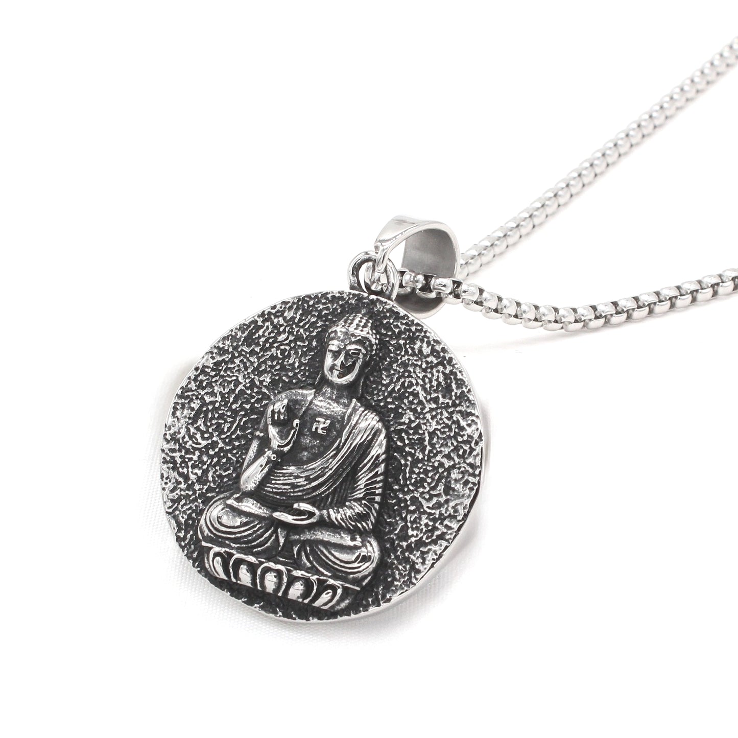 Buddha Pendant For Unisex Wear By Planderful Everyday Genie Titanium Steel Round Sacred Protection