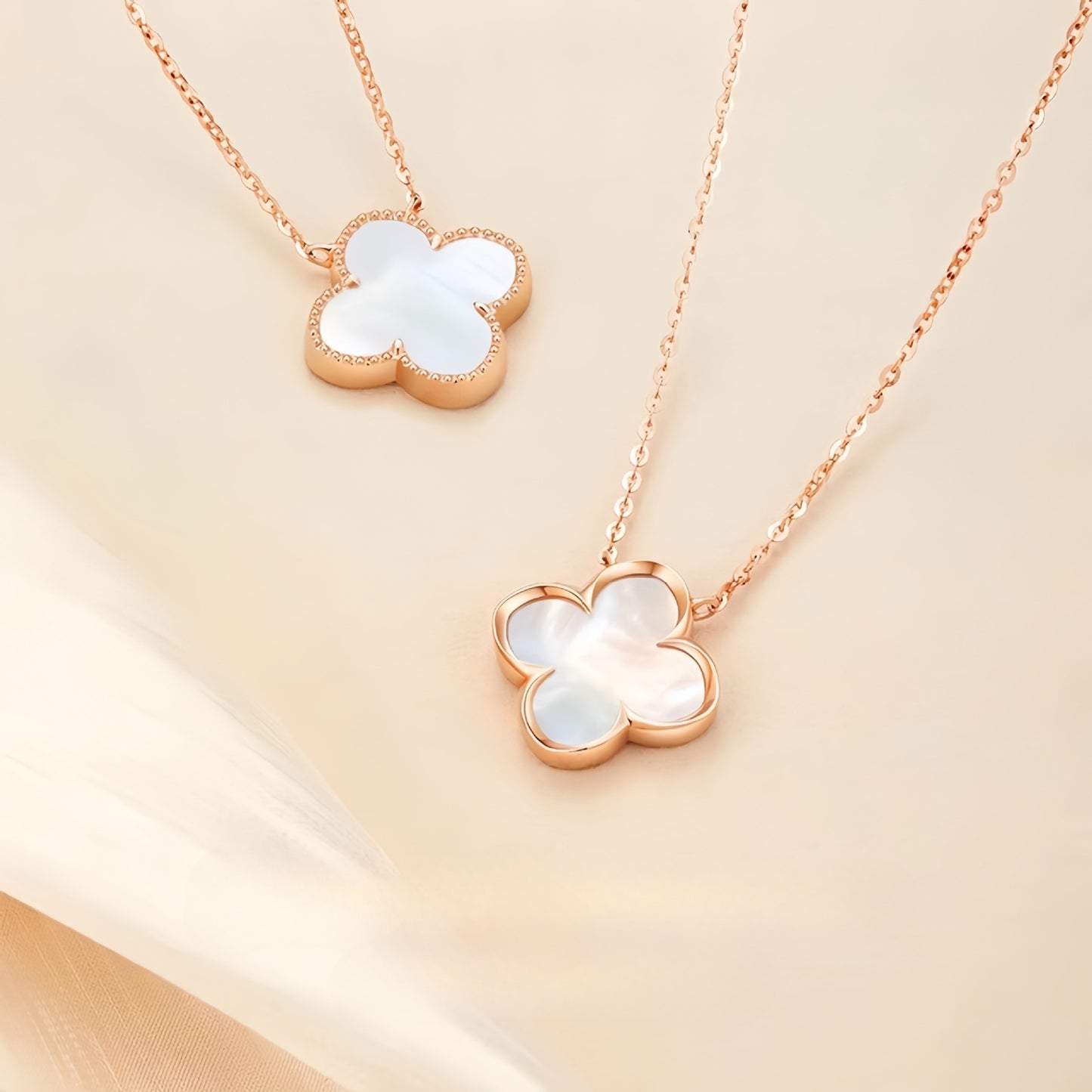 New 925 Sterling Silver Four-Leaf Clover Necklace Women's Summer Jewelry Design