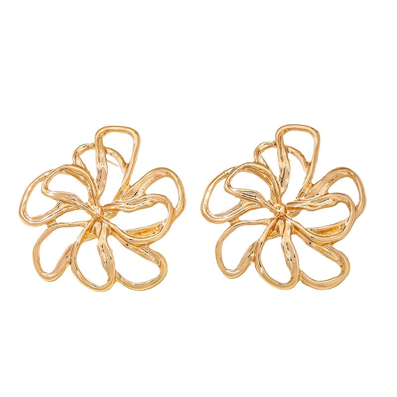 Planderful Vienna Verve Earrings – Unique Irregular Hollow Line Design
