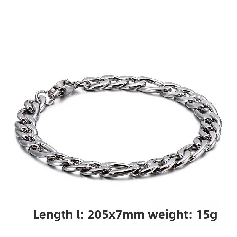 Unisex Hip-Hop Titanium Steel 3:1nk Chain Bracelet – Stainless Steel Hand