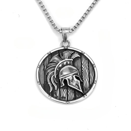 Pendant Personality Spartan Mask Shield Fashion Men's Pendant Stainless Steel Jewelry