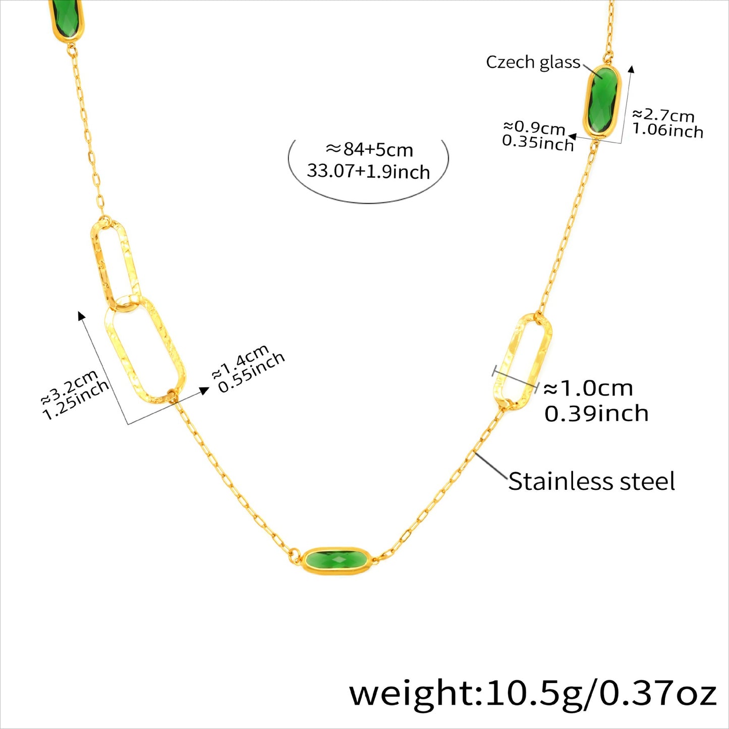 Planderful Transparent Glass Clavicle Necklace Double Layer