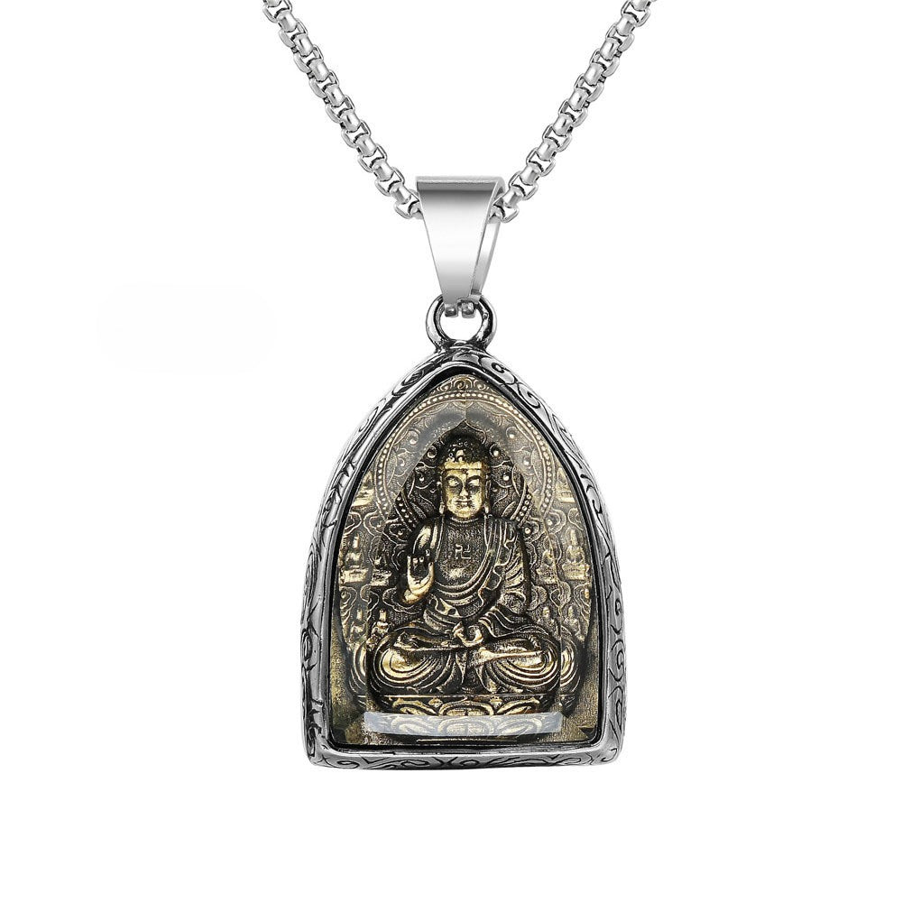 Planderful Buddhist Pendant Eight Patrons Of The Zodiac Guanyin Tathagata Unisex Protection Necklace