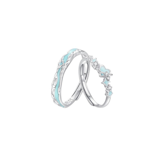 Planderful 925 Sterling Silver Luminous Lightyear Mirror Couple Ring Unisex High End Gift For Men Women