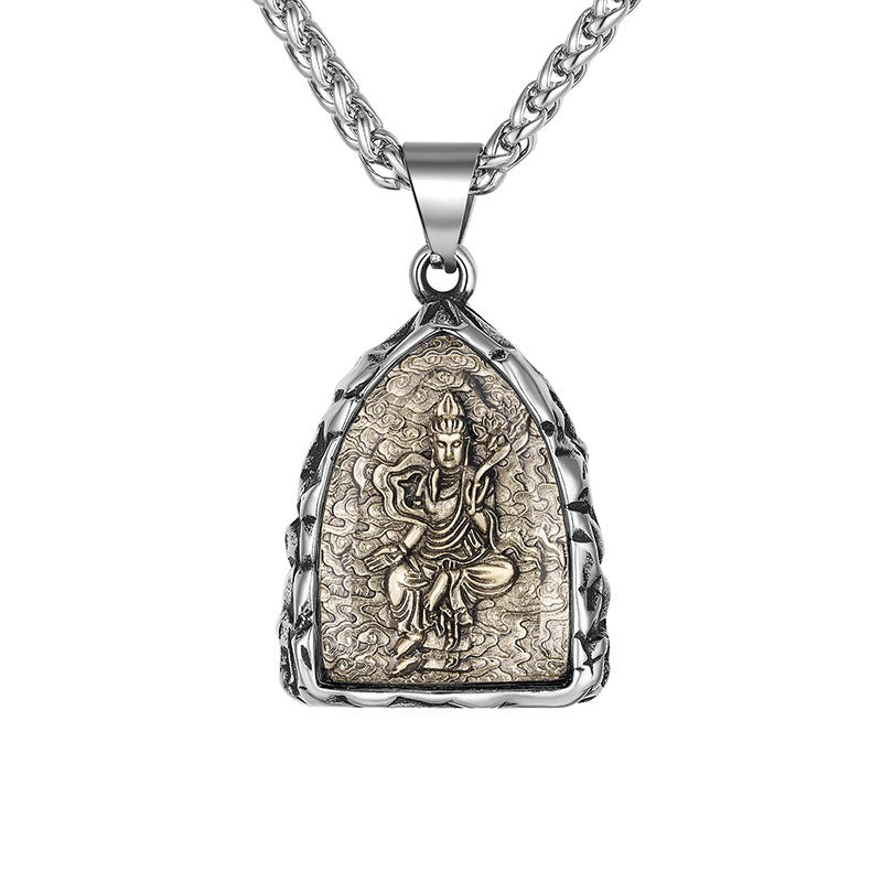 Steel Necklace – Statement Zodiac Buddha
