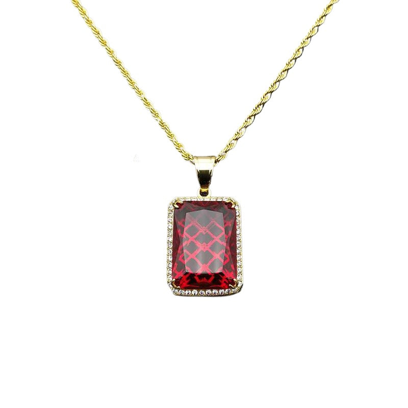 Hip Hop Necklace Gold Zircon Pendant For Men Planderful