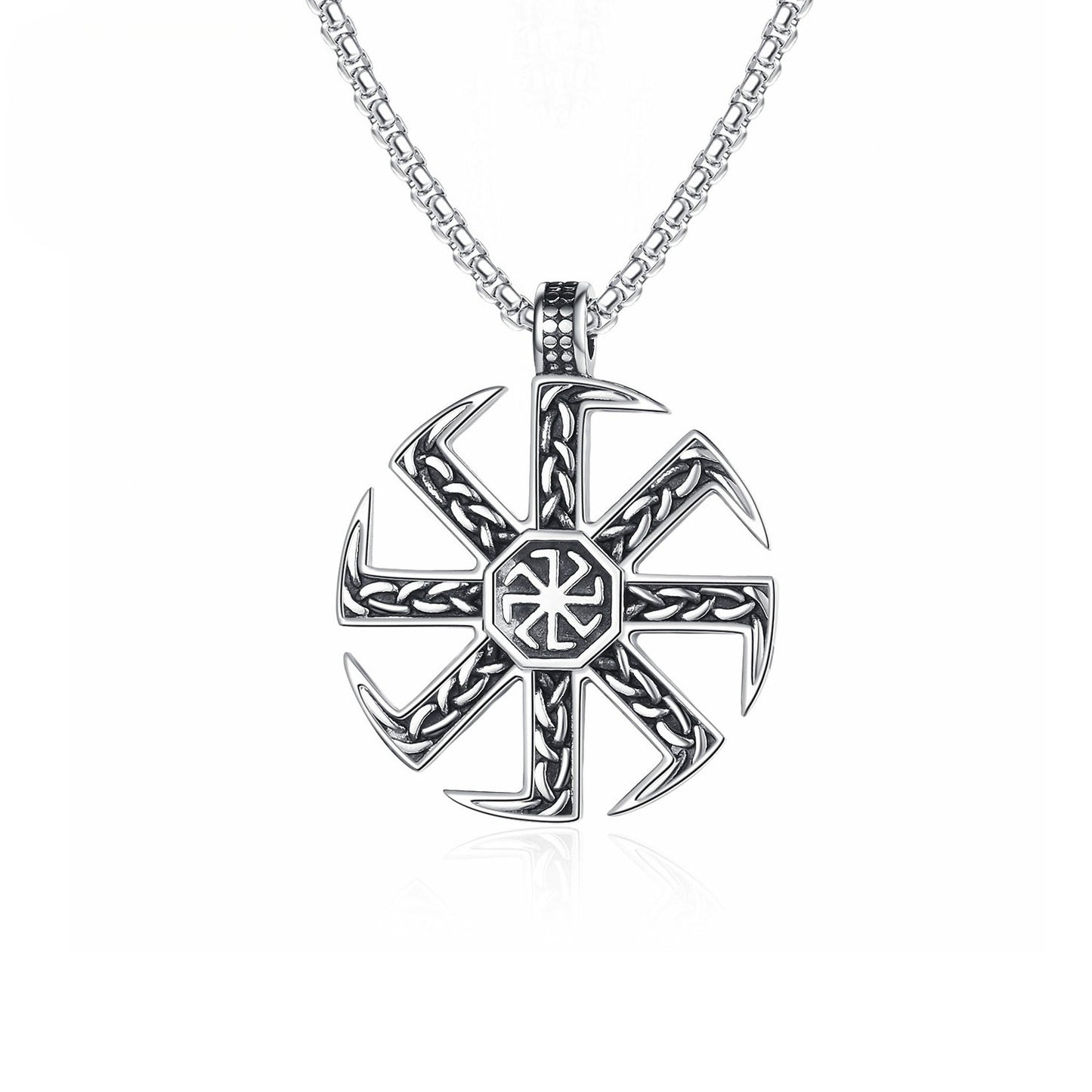 Steel Necklace – Statement Talisman Pendant