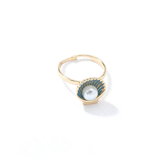 European-American Shell Pearl Kids Ring - Wholesale Fashion Jewelry for Cross-Border Trade