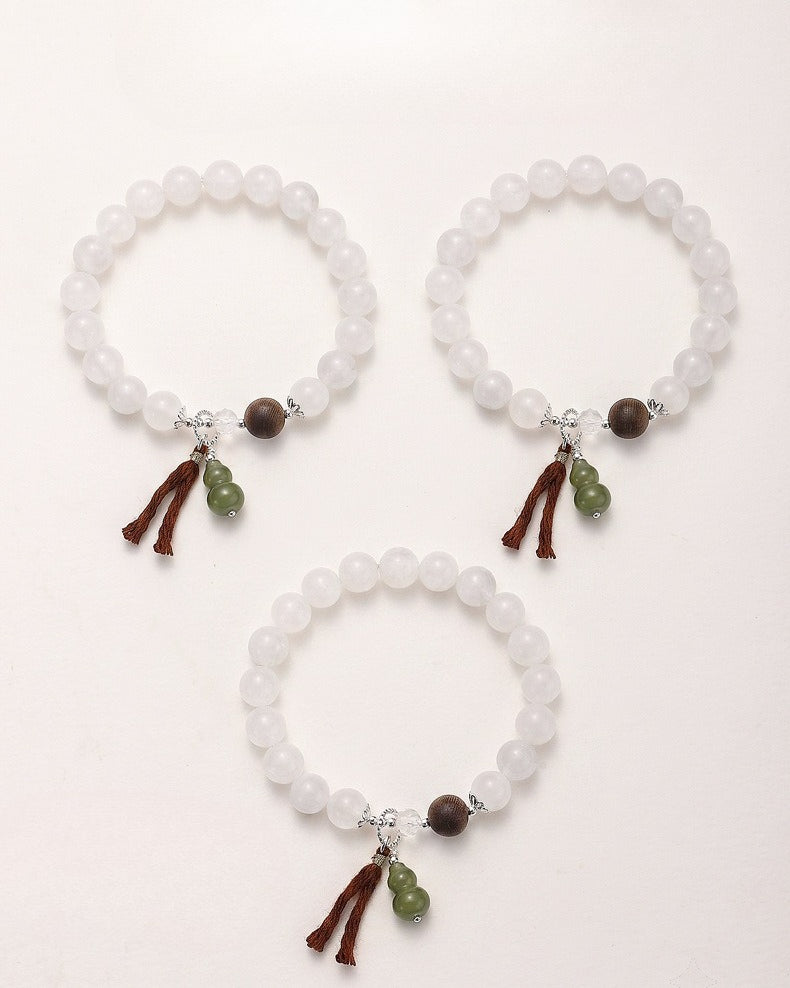 Hetian Jade Agarwood Gourd Bracelet