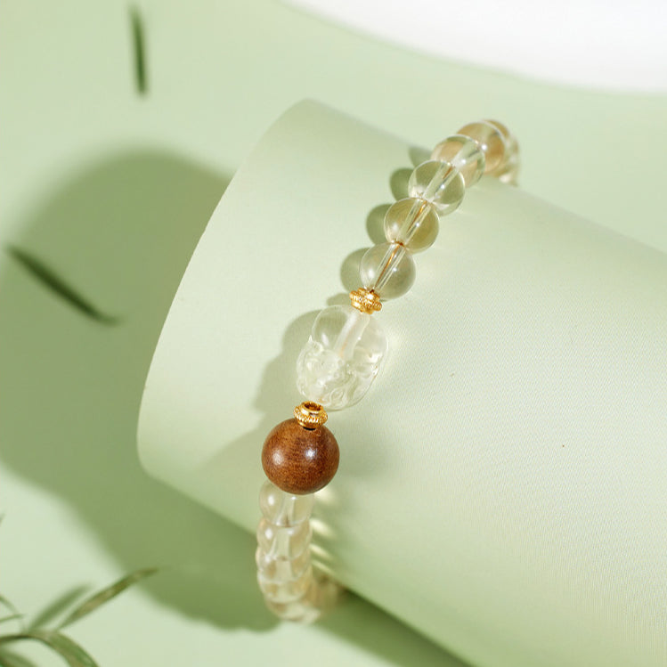 Zen Style Natural Citrine Beaded Bracelet Gift for All