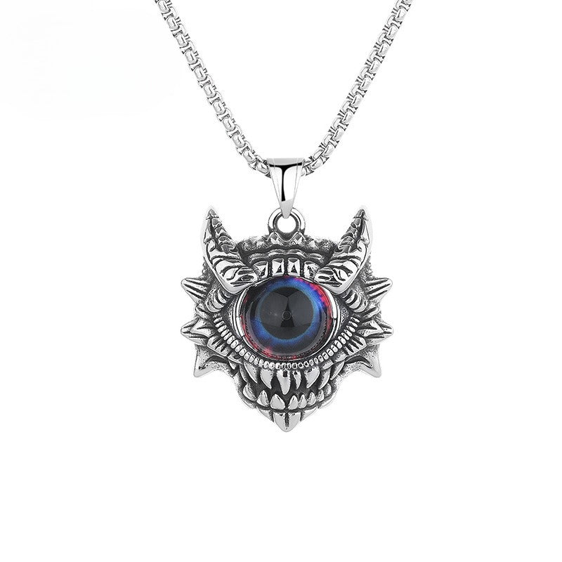 Steel Necklace - Vintage Turkish Eye Design