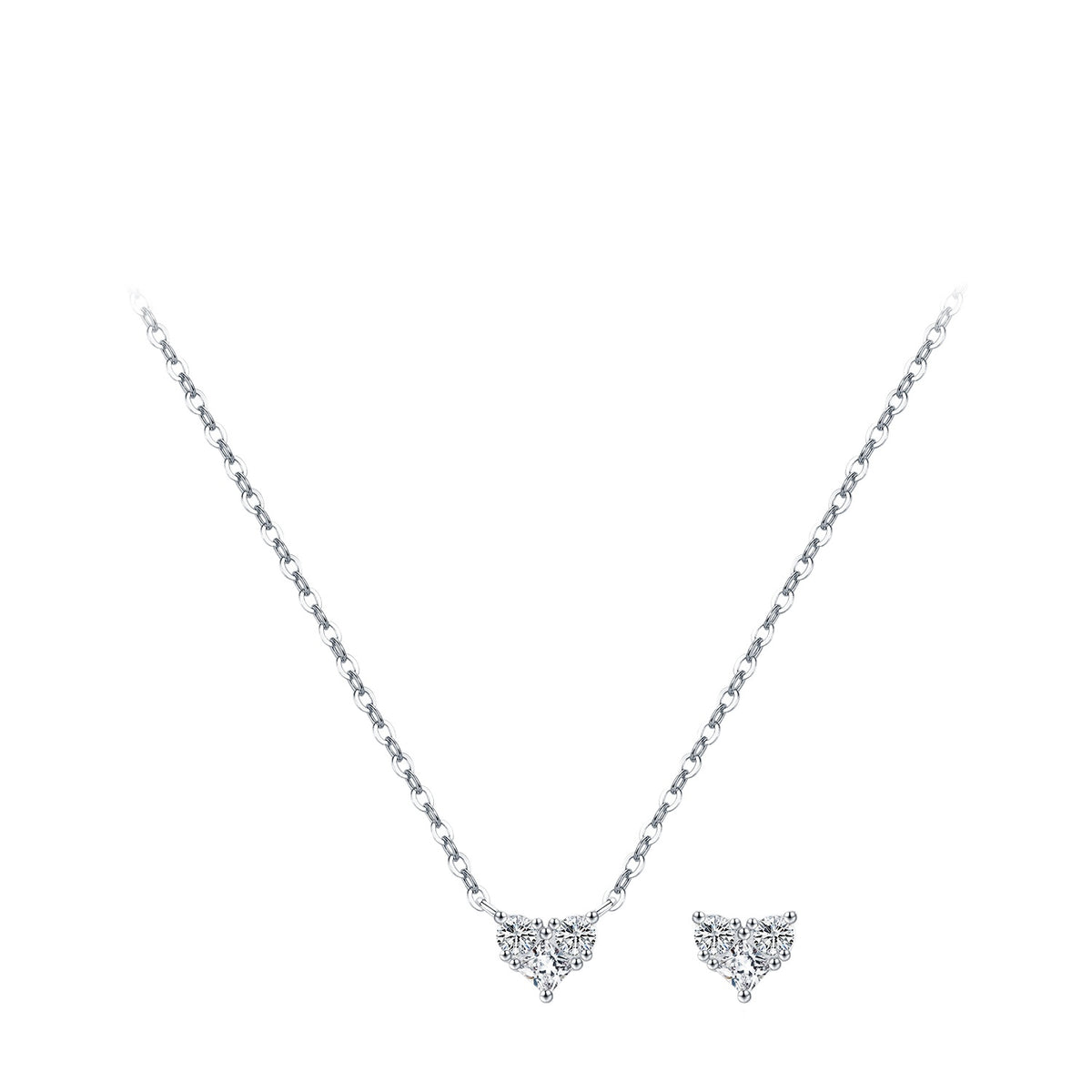 925 Sterling Silver Birthstone Heart Zircon Necklace