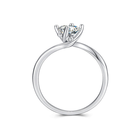 Everyday Genie Sterling Silver Zircon Proposal Ring