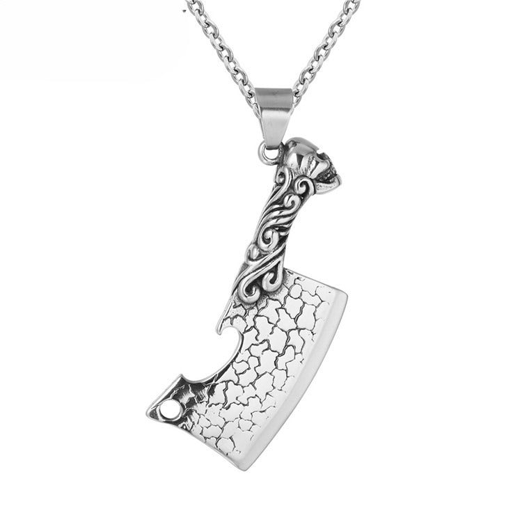 Planderful Titanium Steel Retro Punk Knife Pendant Necklace For Men Unisex Durable Protection Statement