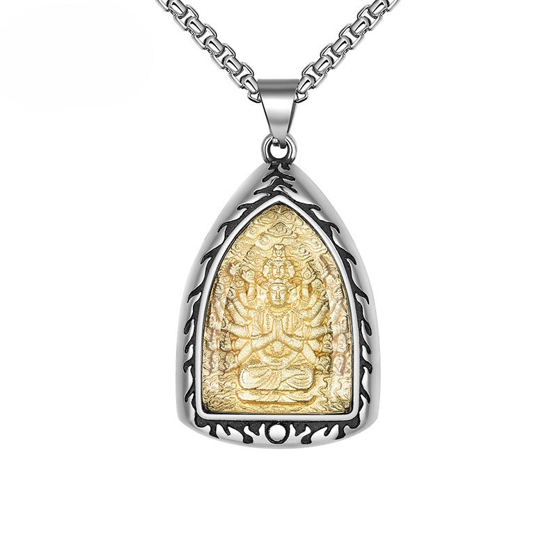 Steel Necklace – Vintage Buddhist Amulet