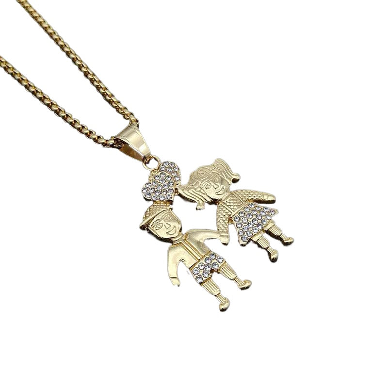 Steel Necklace Luxury Everyday Genie Pendant Unisex Hip Hop Style For Boys And Girls