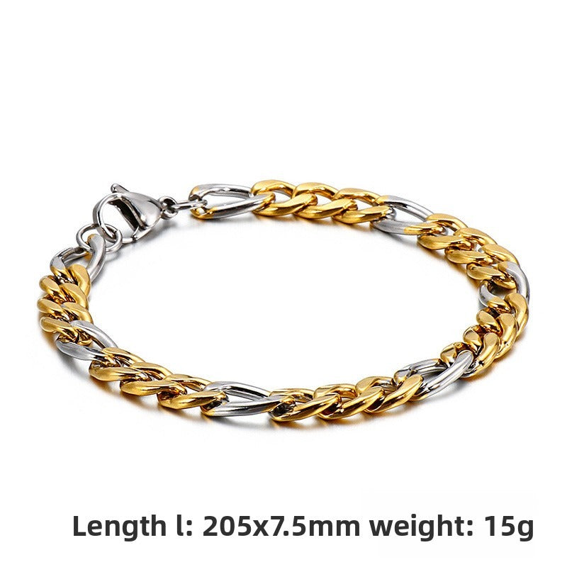 Unisex Hip-Hop Titanium Steel 3:1nk Chain Bracelet – Stainless Steel Hand
