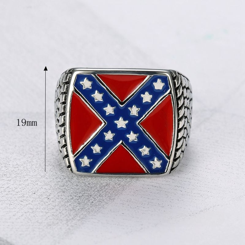 Hip Hop Ring Stainless Steel Five Pointed Star Epoxy By Everyday Genie For Men Polished Durable