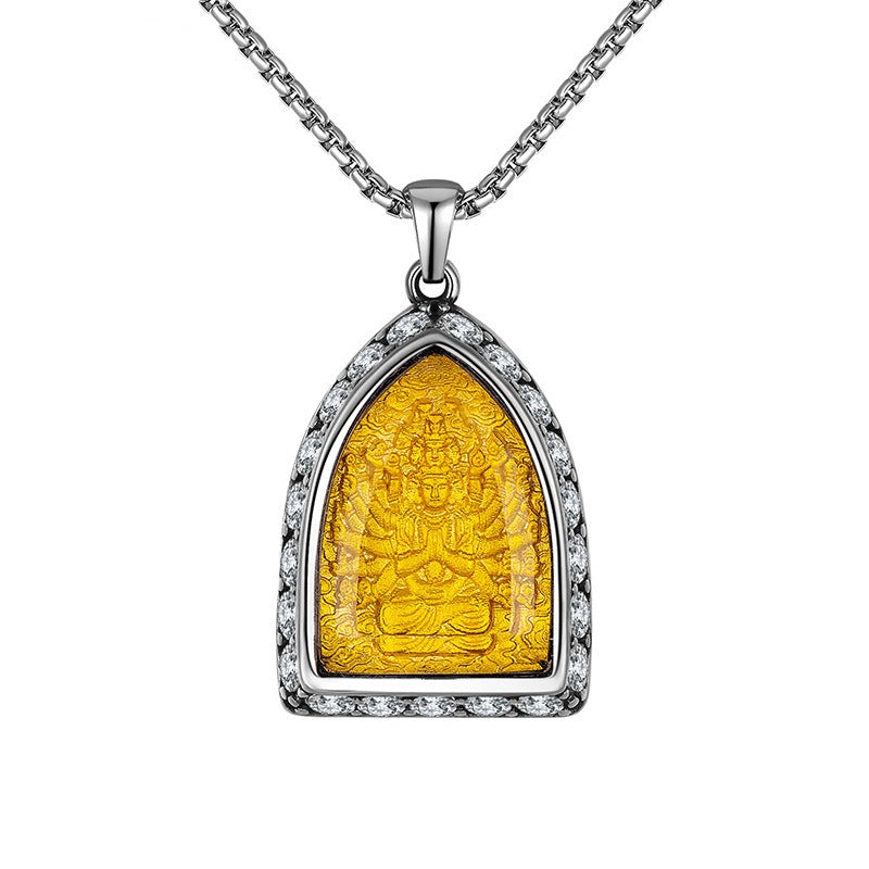 Zircon Necklace – Elegant Chinese Ethnic Buddha Zodiac Pendant For Women Everyday Genie Collection