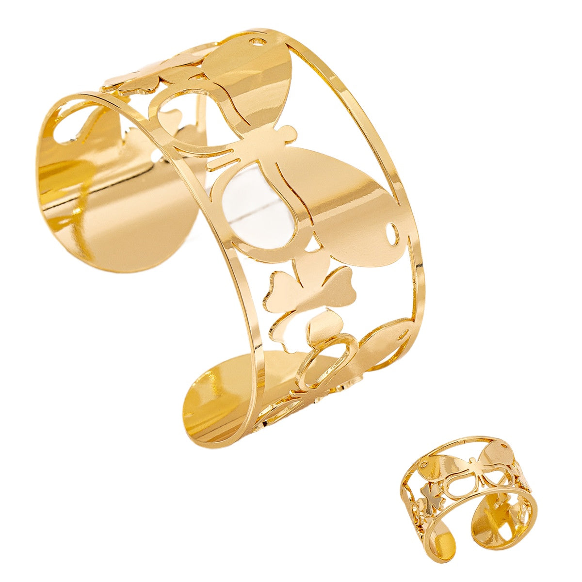 Retro Flower Butterfly Jewelry Set for Women by Planderful