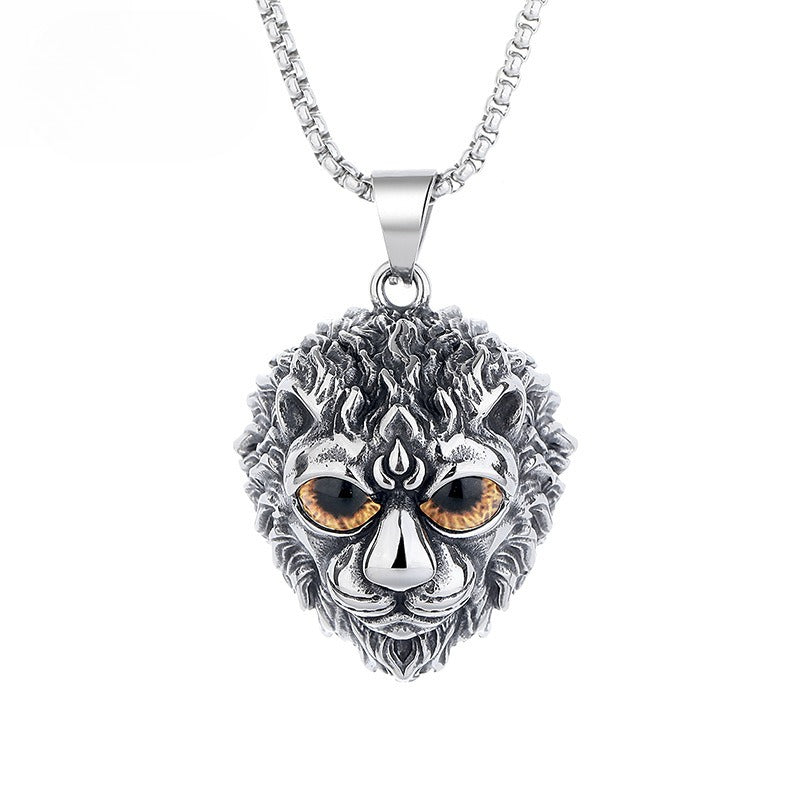 Punk Lion Stainless Steel Men's Pendant Necklace